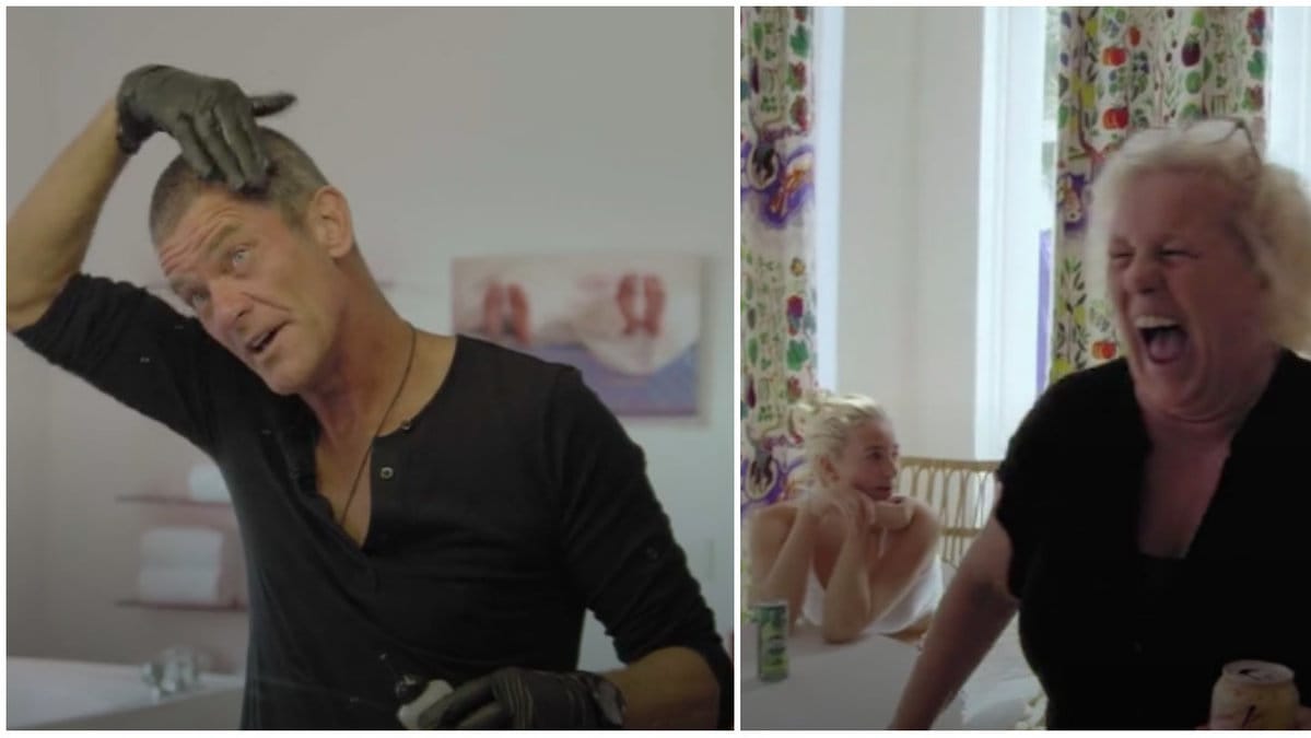 Jesper Parnevik färgar håret.